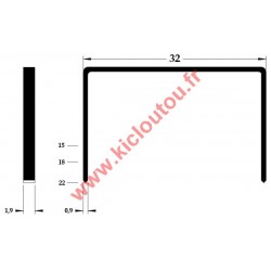 Agrafes cuivre type R - 32 - JK561 15 mm - Boite de 2000