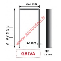 Agrafes W5562 - 16mm Galva - Boite de 10000