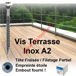 Vynex 028550 Vis terrasse 5x50 / 30 Inox A2 boite de 200 TX25