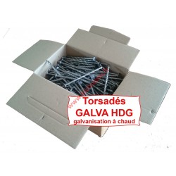 Clou tête plate galva HDG 4.5X110 torsadé spiralé 5KG