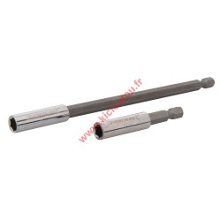 2 Porte embouts magnetique 1/4 60mm et 150 mm Silverline 436745