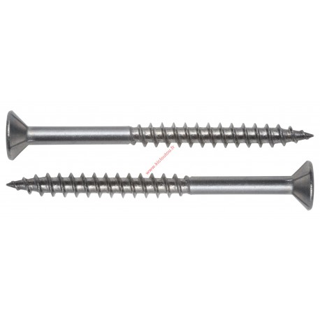 Vis à bois tête fraisée empreinte torx - 6 lobes - Filetage total - INOX A4  - LES-INOXYDABLES