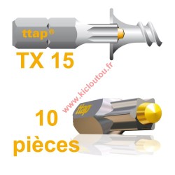 Embouts Torx Ttap TX15 25mm Blister de 10 embouts