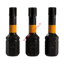 Embouts de visseuse à choc DeWalt PZ2 x 25mm, lot de 25