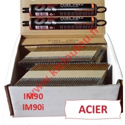 Pack 2200 clous 3.1x50 CRANTEES ACIER pour Paslode IM90I/IM90