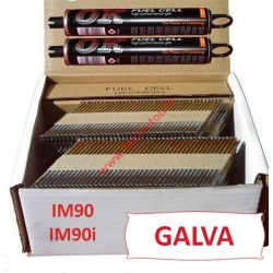 Pack 2200 clous 2.8x50 CRANTEES GALVA pour Paslode IM90 / IM90I