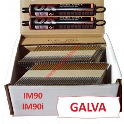 Pack 2200 clous 2.8x50 CRANTEES GALVA pour Paslode IM90I/IM90