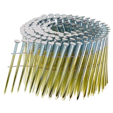 Clous en rouleaux plats 16° 2.5x65 mm lisses fil métal pour cloueur pneumatique Clous en rouleaux plats 16° 2.5x65 mm lisses fil métal pour cloueur pneumatique