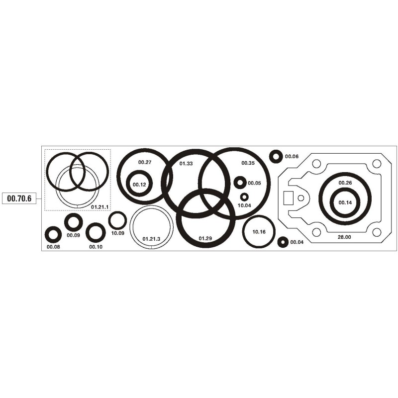 Kit joints Omer 00.70.6 pour agrafeuse Omer 3G.16 CLV et 84.16 CLV Kit joints Omer 00.70.6 pour agrafeuse Omer 3G.16 CLV et 84.16 CLV