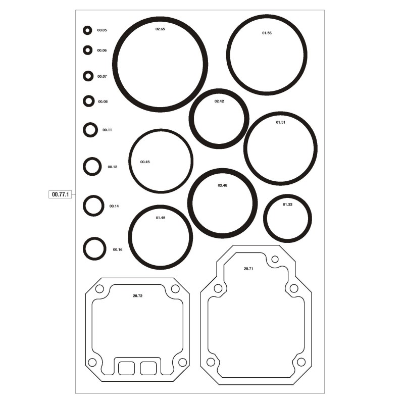 Kit joints Omer 00.77.1 pour agrafeuse Omer WK.38 WP.38 WS.38