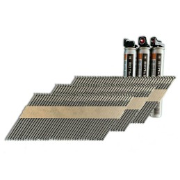 Pack pointes 34° INOX 3.1x90 TDP CRANTEES boite de 3000 avec Gaz