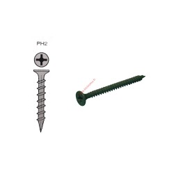 Vis plaque de plâtre 4,2x70 phosphatée noire pas fin PH2 Multi+ – Boîte de 500