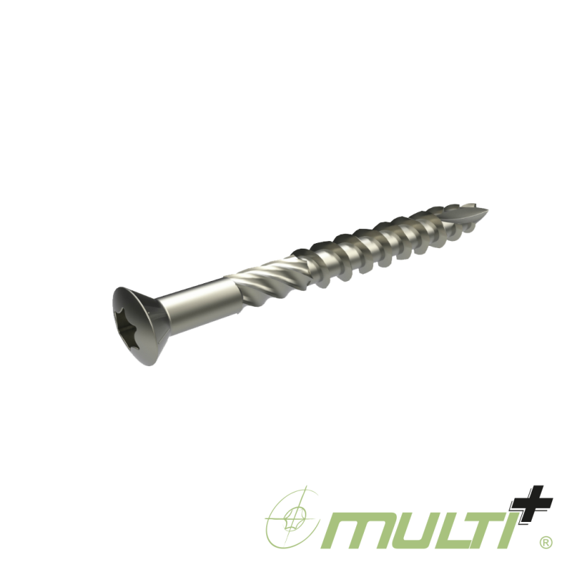 Vis terrasse inox AISI 410 Multi+ 5x50 / 30 TX25 tête fraisée bombée – Boîte de 200