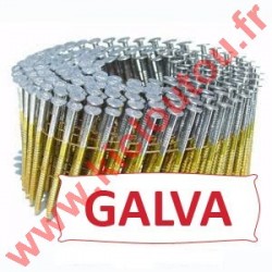 Pointes en rouleaux 16° 2.5x55 mm crantées galva à chaud 25µ HDG