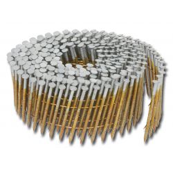 Pointes 16° 2.5x55 mm crantées galva à chaud 50µ en rouleaux plats fil métal X 9000