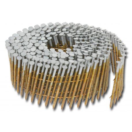 Pointes 16° 2.5x55 mm crantées galva à chaud 50µ en rouleaux plats fil métal X 9000