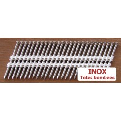 Pointes 34° INOX 3.1x50 TB CRANTEES boite de 2000 SANS gaz