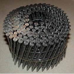 Pointes 16° 2.5x68 mm spiralées en rouleaux plats fil métal