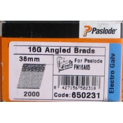 Paslode 650231 Angle Brads 20° 38 mm Galva - Boite de 2000