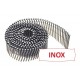 Pointes 16° 2.8x80 mm crantées INOX A2 TB en rouleaux plats fil inox