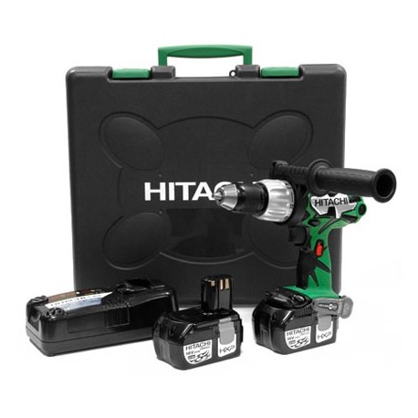 HITACHI DV18DL Perceuse à percussion 13mm visseuse 18 V - Batteries Li-ion 3,0 Ah 