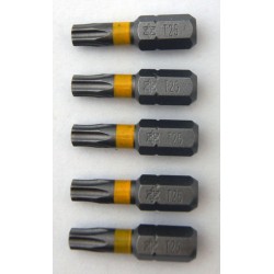 5 Embouts torx de 25 tx25 longueur 25mm